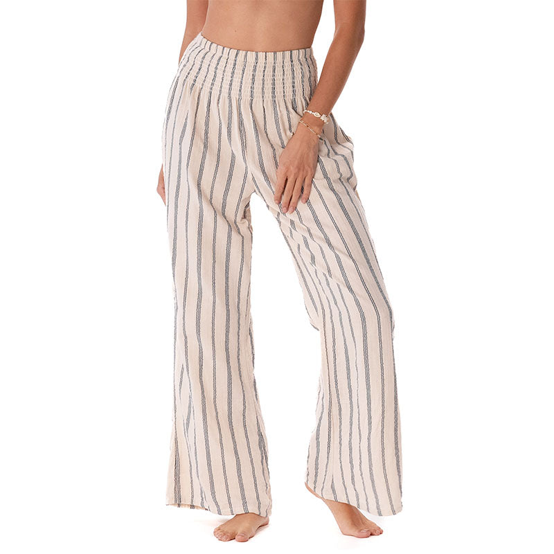 Sailor Stripe Wide Leg Cotton Pants