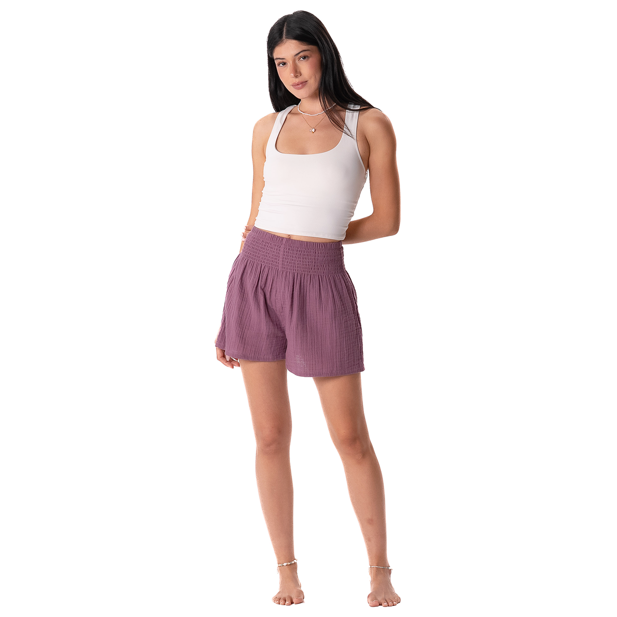 Berry Cotton Shorts