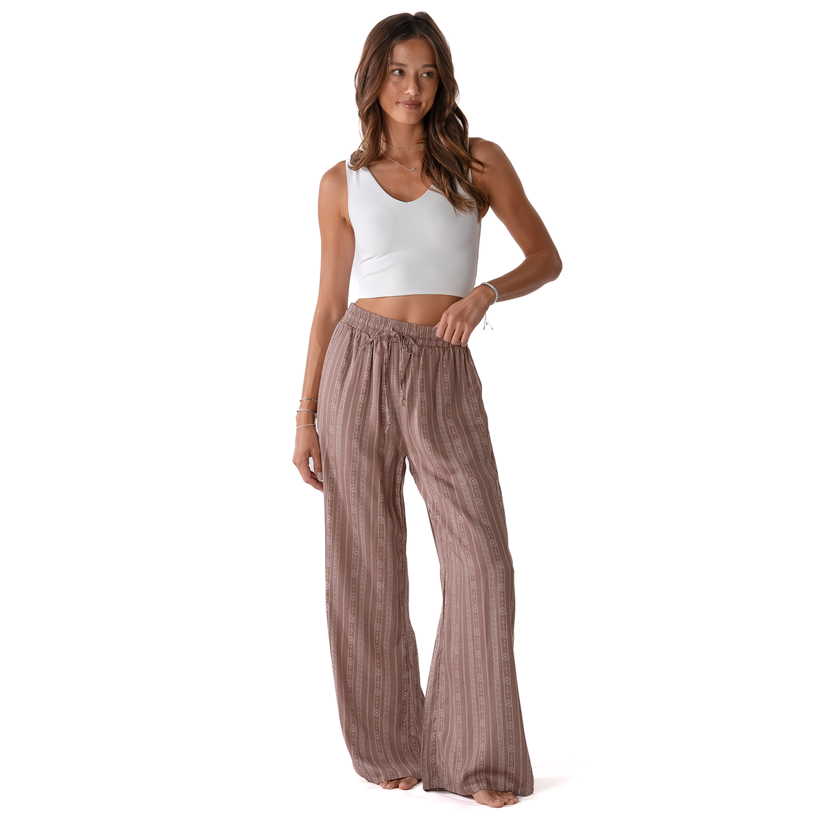 Yao Tribal Print Wide Leg Drawstring Pants