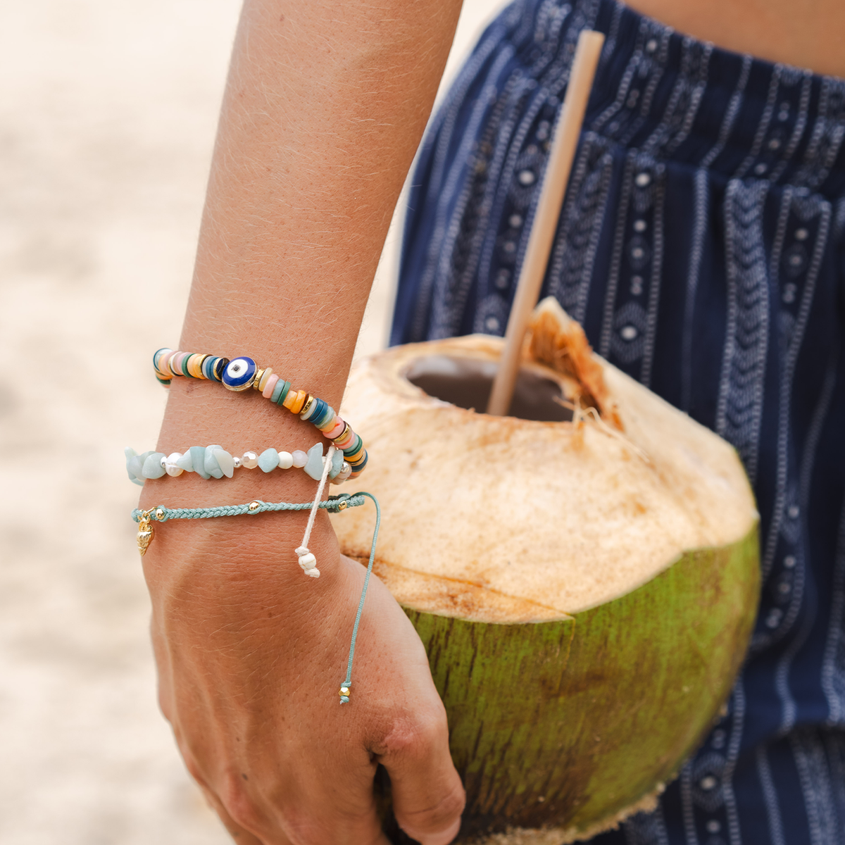 Sea Treasure Braided Charm Bracelet