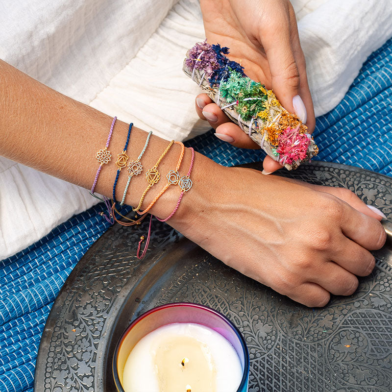 Crown Chakra Braided Bracelet