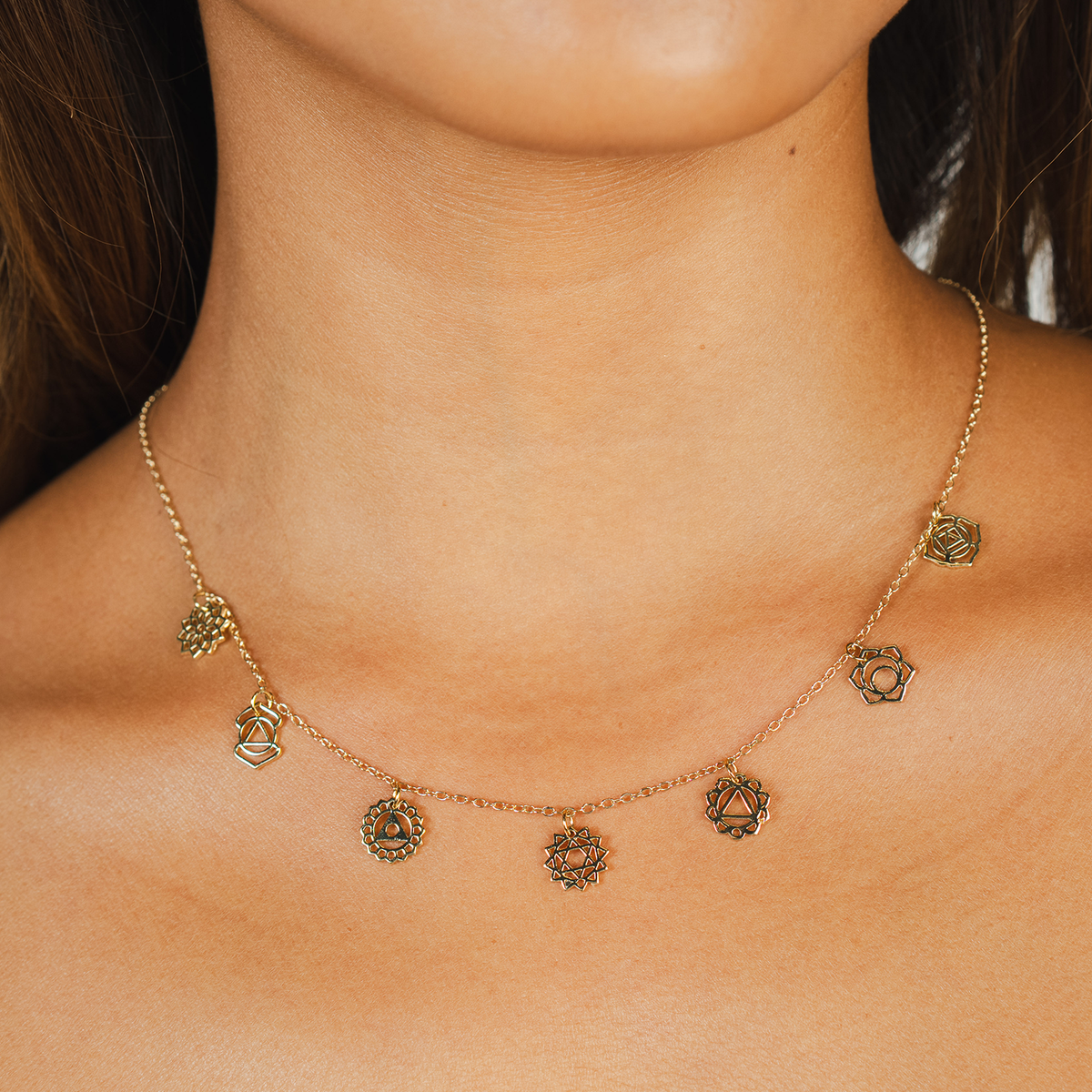 7 Chakras Dangle Necklace