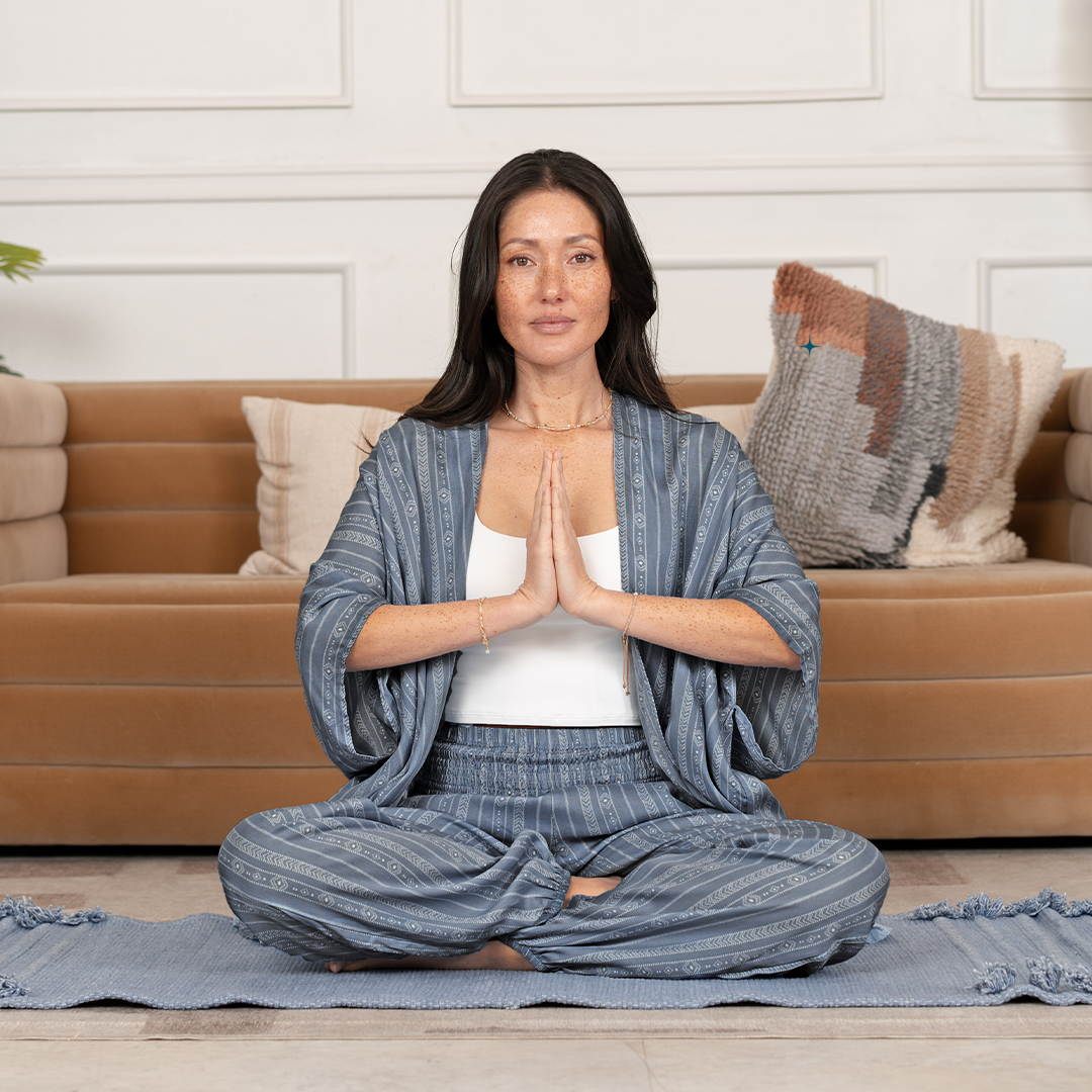 Charcoal Grey Tribal Stripe Kimono