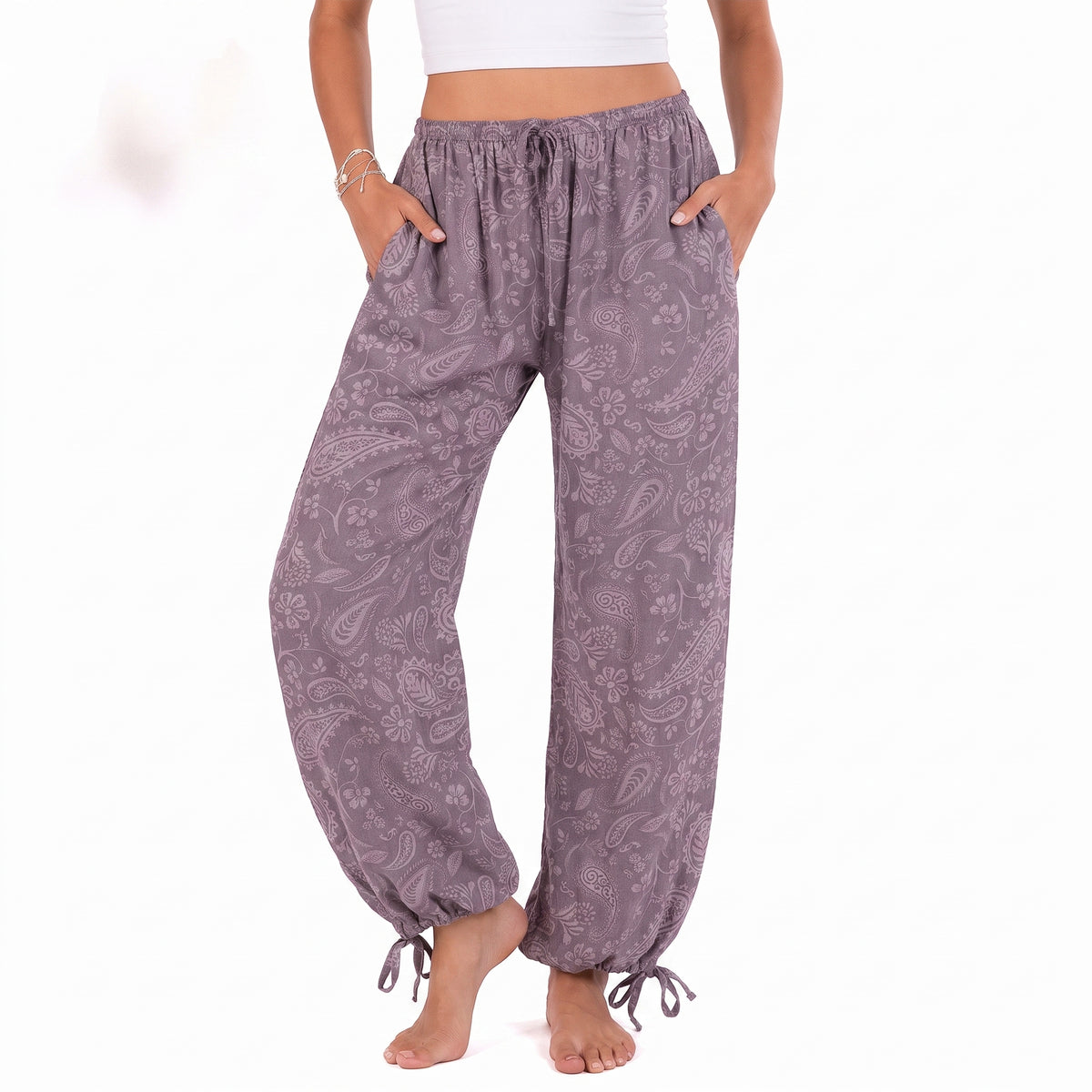 Frosted Plum Paisley Adventure Cargo Pants