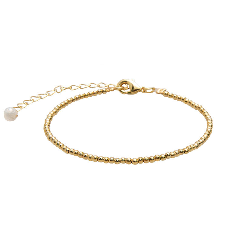 Gold 2mm Bead Bracelet