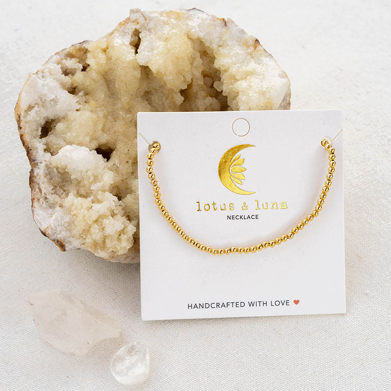 3mm Gold Ball Necklace