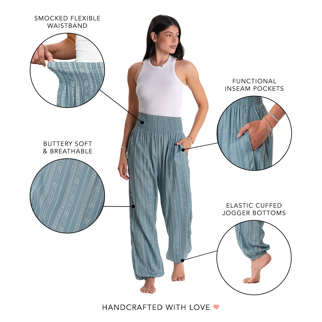 Seafoam Tribal Print Harem Pants