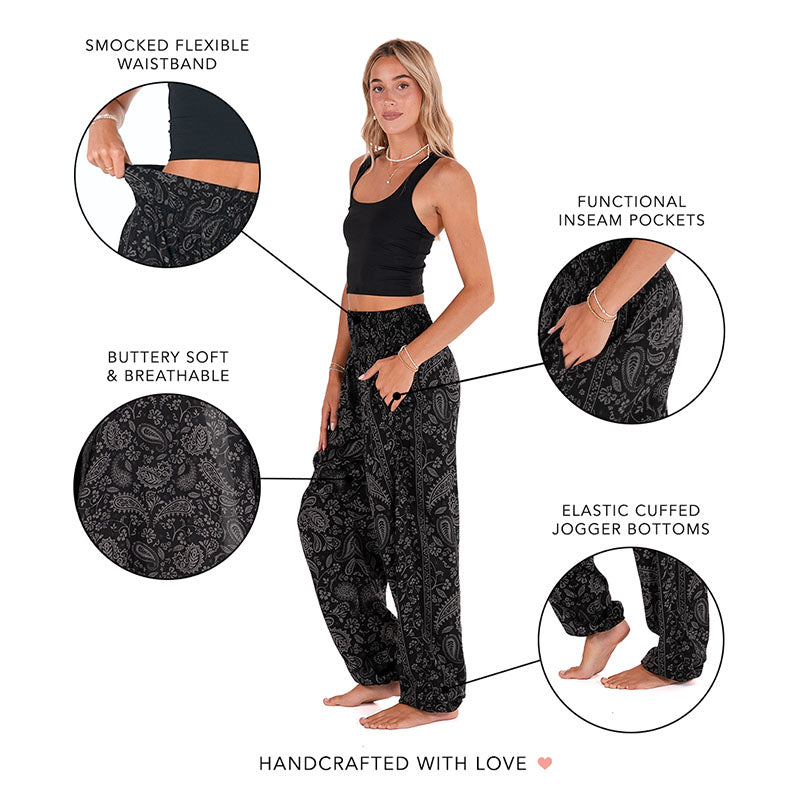Shadow Paisley Harem Pants
