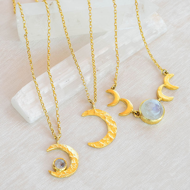 Golden Spirit Crescent Necklace