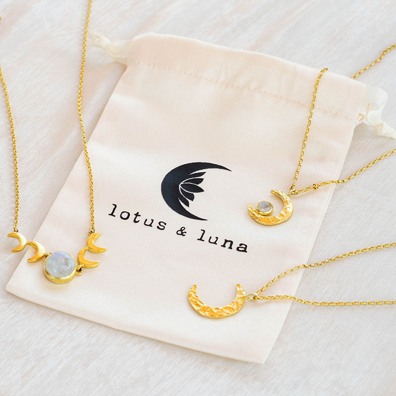 Golden Spirit Crescent Necklace
