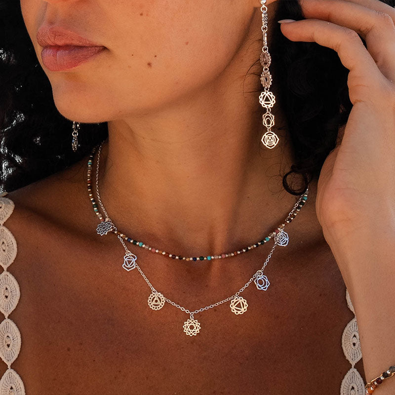 7 Chakras Dangle Necklace
