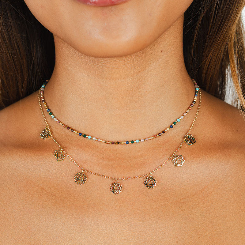 7 Chakras Dangle Necklace