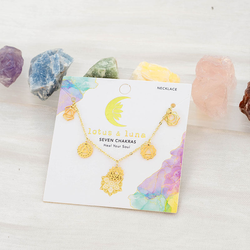 7 Chakras Dangle Necklace