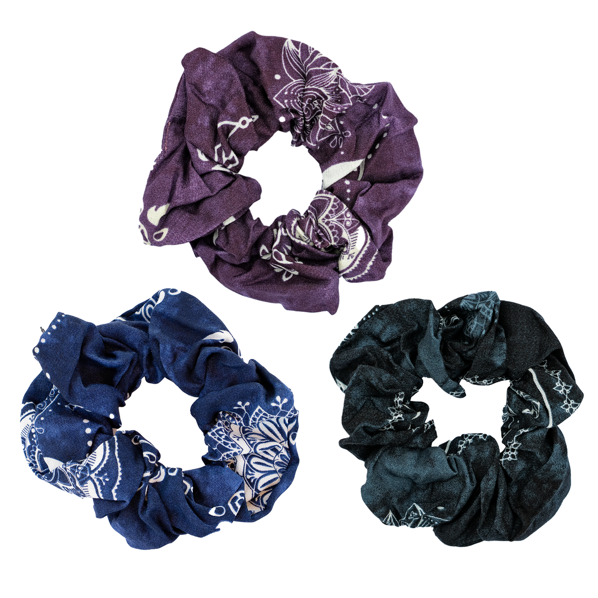 Lotus Moon Scrunchie Pack of 3