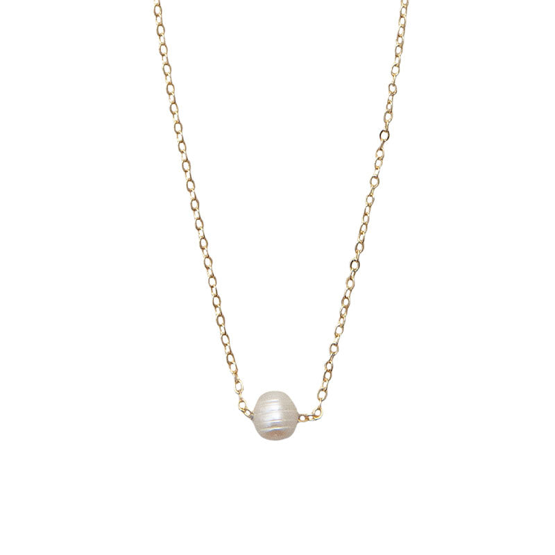 Pearl Necklace, pearl detail gold chain