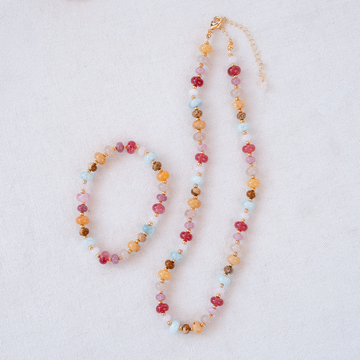 You Are Loved Bracelet and Necklace, flat lay together