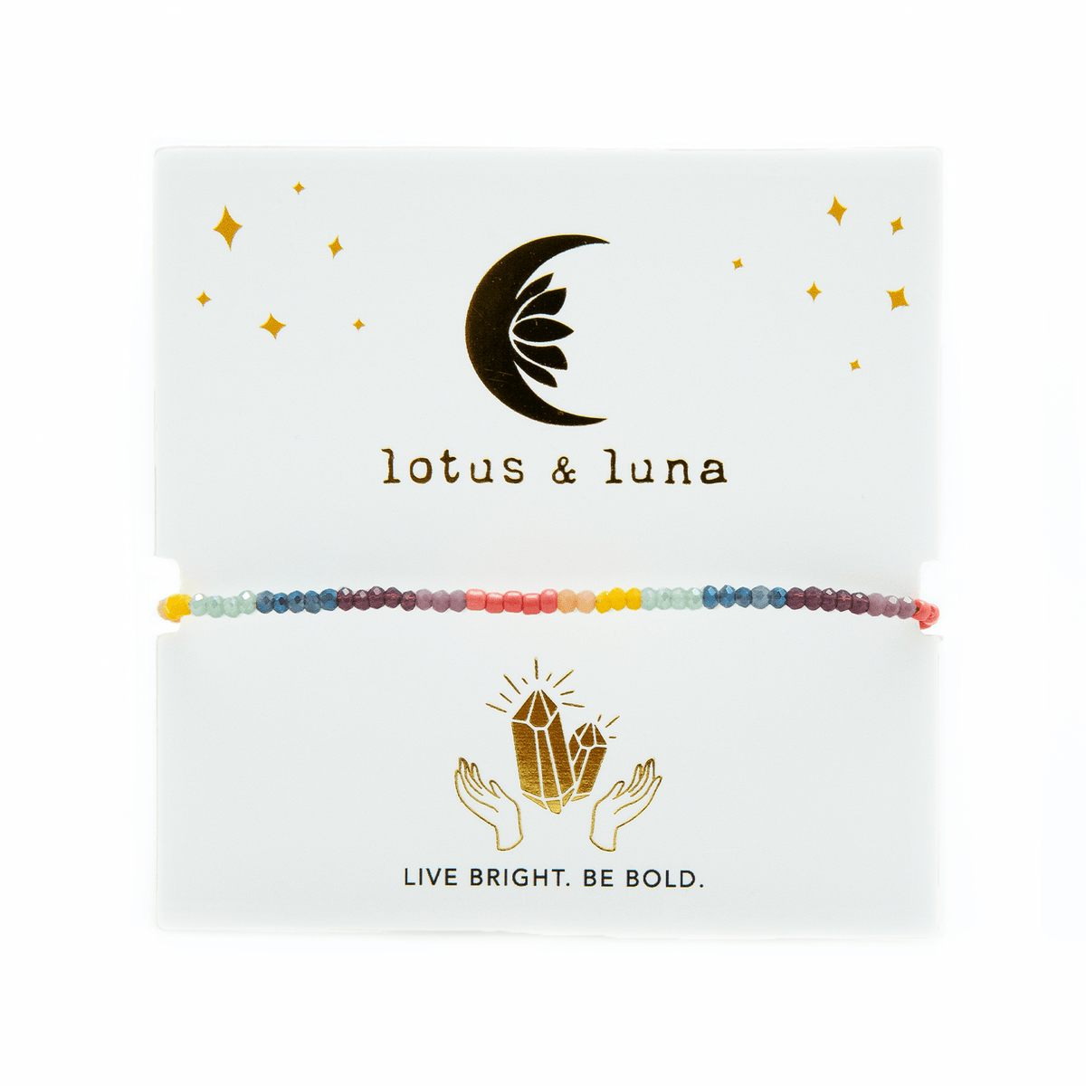 &quot;Live Bright. Be Bold&quot; Goddess Bracelet - LotusAndLuna