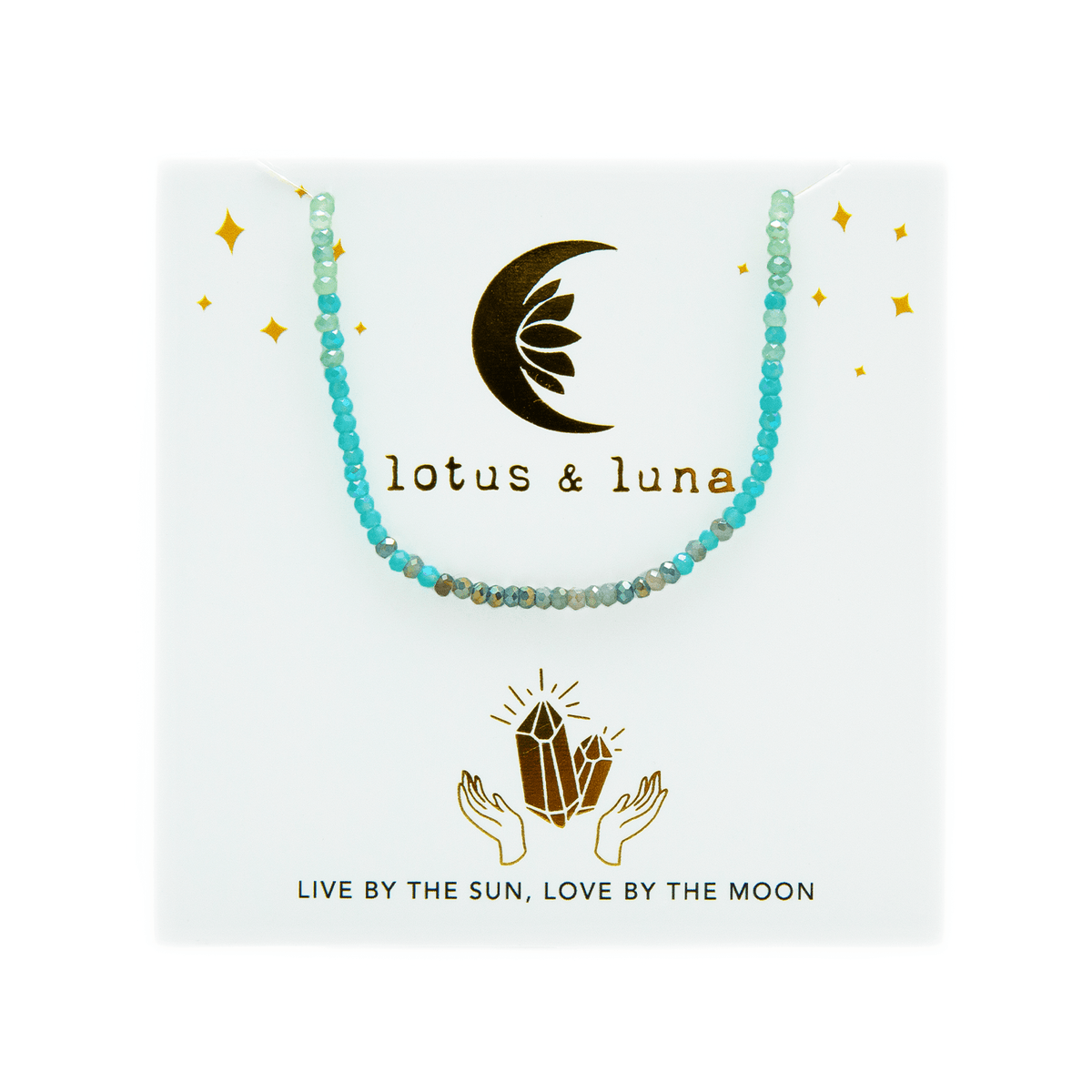 &quot;Live by the Sun, Love by the Moon&quot; Goddess Necklace - LotusAndLuna