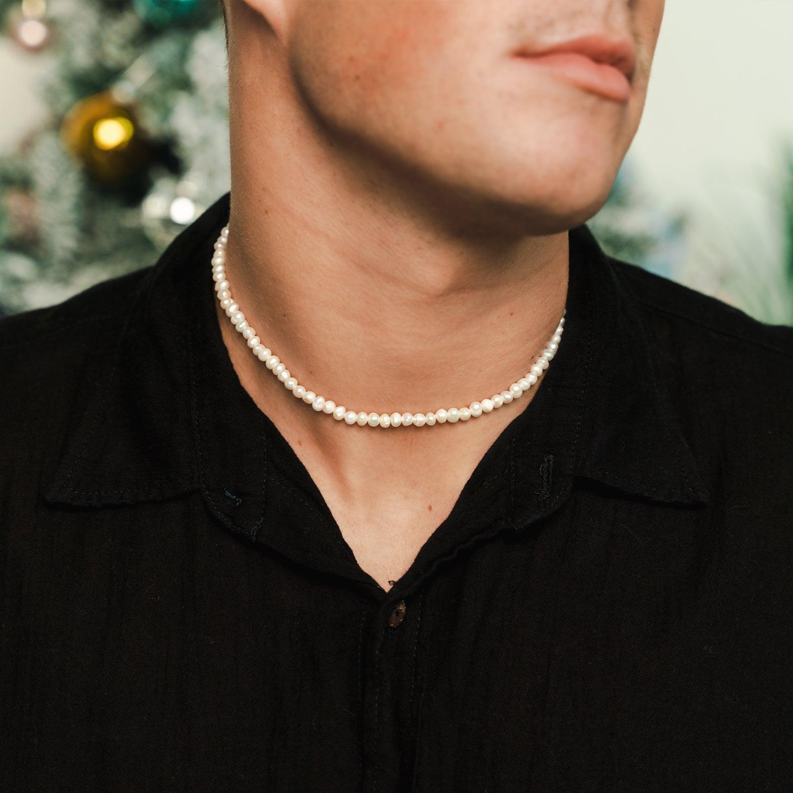 Men's Pearl 4mm Healing Necklace - LotusAndLuna