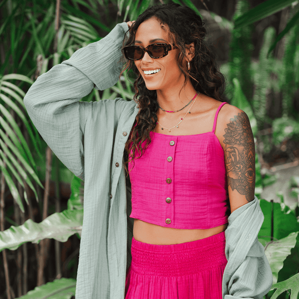 Sage Boyfriend Button Up - LotusAndLuna