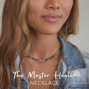 Video showcasing the Master Healer necklace which is a 6mm multicolor stone healing necklace. The stones are real energy stones. 